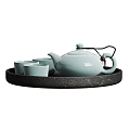 New Chinese Tea Set Ornaments Teapot Tea Zen Tea Set Candle Tea Table Water Cup 3d model