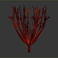 Red Plant With Branch Like Twiggy Structure And Decorative Artistic Design