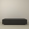 Black Rectangular Coffee Table with Modern Sleek Design in Light Colored Room with Light Walls 3d model