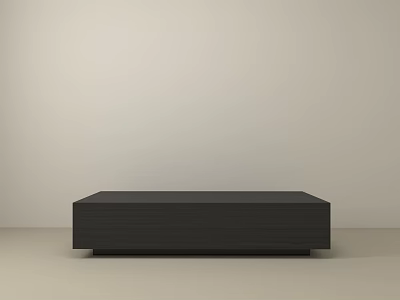 Black Rectangular Coffee Table with Modern Sleek Design in Light Colored Room with Light Walls 3d model