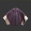 Traditional Purple Robe with Wide Cuffed Sleeves and Red White Trim as Daily Life Product