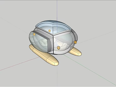 Futuristic Small Vehicle 3D Model With Transparent Cockpit And Support Structure 3d model