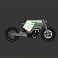 ERAXIO 77 Motorcycle With Modern White Design Green Accents And Black Seat