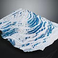 Wavy Blue And White Layered Garden Landscape Model With Textured Surface Design