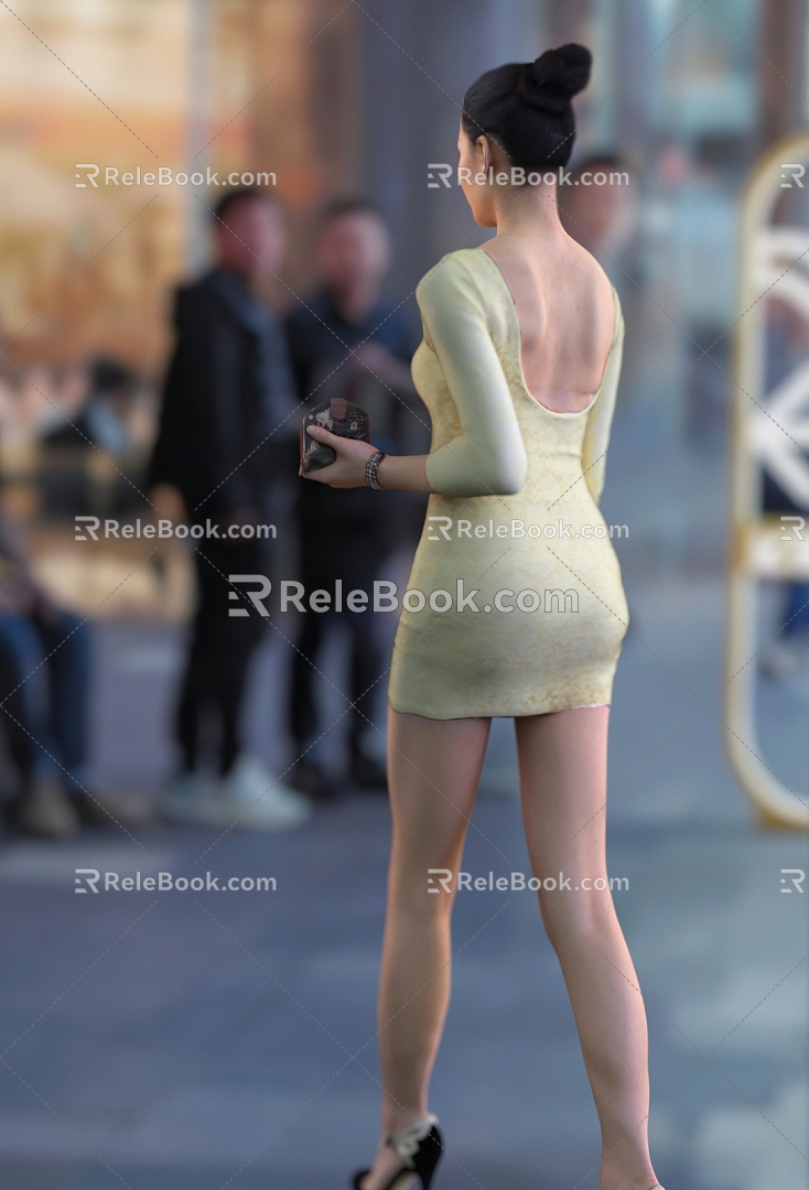 Women's Characters Street Shot Shot Girl Beauty Woman Woman Woman Woman Woman Talent Woman Woman Daughter-in-law Young Woman 3d model