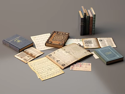 Book Book Ancient Book Magic Book Classical Book European Book Music Envelope Letter Sailing Book 3d model