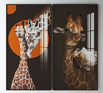 Modern Animal Painting Decorative Painting 3d model