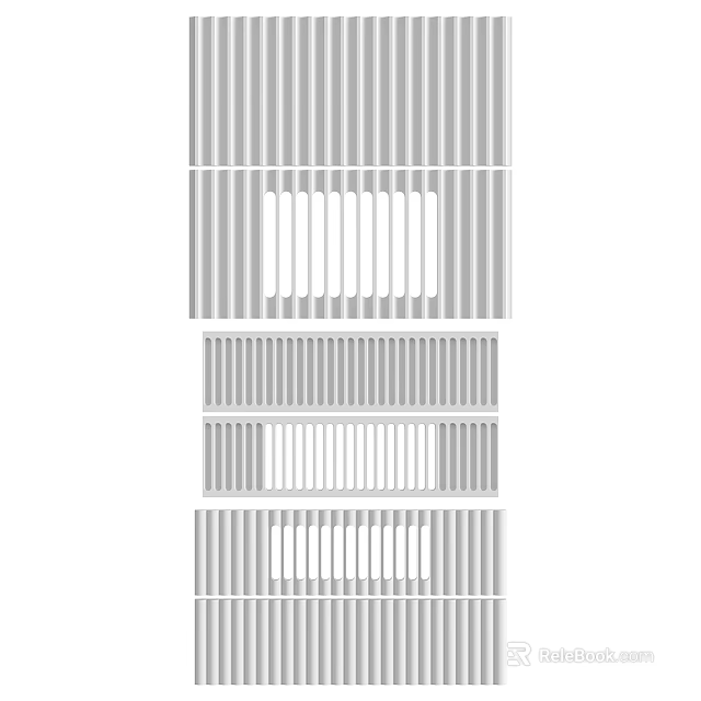 Elegant Wall Paneling With Vertical Slats And Horizontal Designs For Home Interior 3d model 
