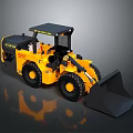 Yellow Construction Loader With Large Bucket Black Tires And 2021 Model 3d model