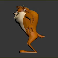 Cartoon Tiger Character 3D Model Featuring Fierce Expression Orange Body And Open Arms