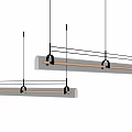 Modern Linear Pendant Lights With Sleek Metal Frame And Hanging Design 3d model