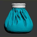 Blue Pleated Storage Jar With Silver Lid For Stylish Home Organization