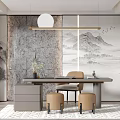 New Chinese Style Study 3d model