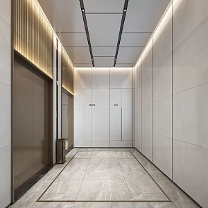 Modern elevator hall residential building entrance hall wall decorative wall lamp 3d model