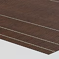 Dark Brown Bamboo Square Rug With White Stitching For Modern Home Decor