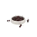 Fresh Ripe Cherries Filled in White Bowl with Some Scattered Around
