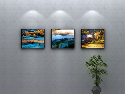 modern oil painting oil painting landscape painting 3d model