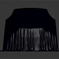 Covered Car Silhouette With Dark Fabric Cover in Simple Background Setting 3d model