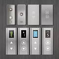 Modern Elevator Button Panels With Arrow Icons Numbers And Control Indicators 3d model