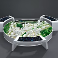 Innovative Commercial Display Equipment with Circular Design City Model and Interactive Screens