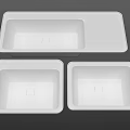 White Modern Bathroom Washbasins In Various Sizes With Sleek Rectangular Design 3d model