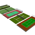 Different Surface Tennis Courts For Sports Fitness Training Activities