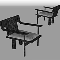 Modern Accent Chairs With Wooden Frame Gray Cushion And Stylish Armrest Design For Living Room