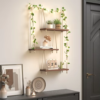 American retro entrance door wall rack 3d model