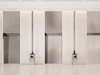 modern elevator hall elevator 3d model