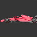 Sleek Pink F1 Style Race Car With Streamlined Body And Black Wheels On Dark Background