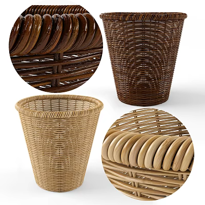 Woven Garden Decorative Baskets Made Of Natural Materials With Various Patterns 3d model