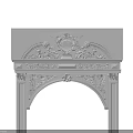 Elegant Carved Architectural Decoration On Archway With Symmetric Shell Ornament Design