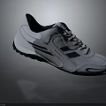 Stylish White Sports Sneakers With Blue Stripes White Laces And Black Sole