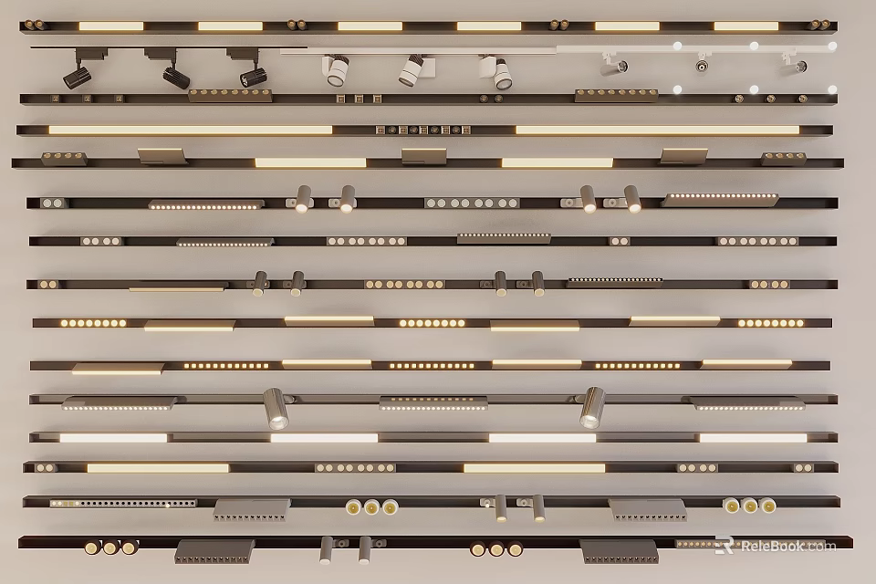 Various LED Downlights and Spotlights in Different Styles for Ceiling Lighting Installation 3d model 