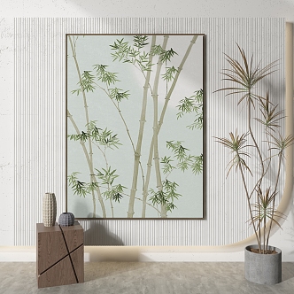 New Chinese Plant Painting Abstract Decorative Painting 3d model