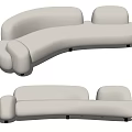 Modern Multiplayer Sofa Curved Sofa Shaped Sofa 3d model