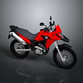 Red Off road Motorcycle With Black Seat And Silver Exhaust System Design