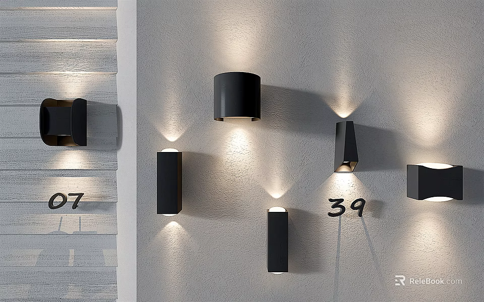 Modern Wall Sconces With Various Designs For Home Interior Lighting 3d model 