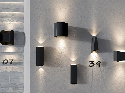 Modern Wall Sconces With Various Designs For Home Interior Lighting 3d model