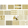 Decorative Room Dividers Featuring Various Intricate Patterns And Design Styles 3d model