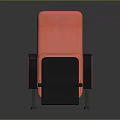 Red Upholstered Chair With Black Armrests Black Base And Metal Legs