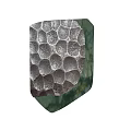 Decorative Object With Honeycomb Texture Metallic Surface And Green Accent