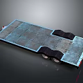 Flatbed Trailer With Metal Platform Black Non Slip Mats And Wheels