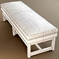 Beige Upholstered Sofa Bench With Black Wooden Frame Modern Stylish Design
