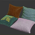 Colorful Decorative Fabric Pillows With Red Blue Gray And Yellow Butterfly Pattern