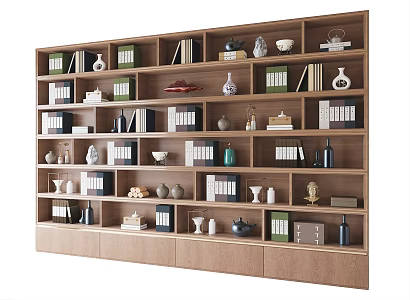 Bookcase Accessories Ornaments Books 3d model