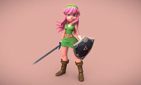 Modern Game Character Samurai 3d model