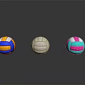 Colorful Volleyballs With Blue Yellow White Gray Pink And Green Patterns For Sports