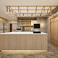 Modern Book Bar Library 3d model