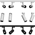 Modern Track Mounted Downlights and Spotlights with White and Black Finish for Home Lighting